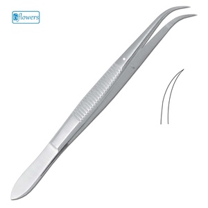 Pinces chirurgicales à pointe courbée en acier inoxydable, instrument manuel de chirurgie générale, certifié CE Classe I - Product Image 1