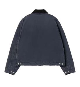 Chaqueta de Trabajo Casual de Mezclilla con Bordado de Logotipo Personalizado para Hombre, Cuello Camisero, Cierre de Cremallera, Estilo Vintage, Resistente al Viento - Product Image 2