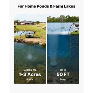 5.2CFM Pond Aerators for 3-Acre Lakes 3/4 HP Air Compressor 1 Diffuser 100 <b>Weighted</b> Tubing Outdoor Aquaculture <b>Machine</b> Aerators - Product Image 5