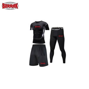 Berrak 2021 2021 Summer Sweat Wicking Fast Drying Compression Elastic Jogging Running Suit T-shirt Fitness Gym Training Suit - Product Image 3