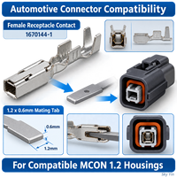 Connecteur femelle à sertir pour automobile TE Connectivity AMP MCON 1.2, plaqué étain, 18-20 AWG, référence 1670144-1