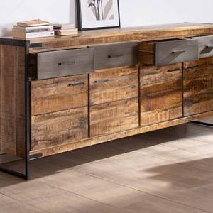 Vandana Autumn Sense Industrial <b>sideboard</b> 200 cm in mango wood and metal Shade - Product Image 4