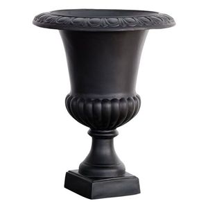 Urne de jardin blanche avec motif floral sculpté à la main, base carrée pour utilisation en extérieur avec des fleurs ou des plantes vertes, urne de jardin en aluminium - Product Image 4