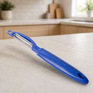 Ensemble de 3 éplucheurs manuels pour fruits et légumes JAYA MATA, lames en acier inoxydable, manche en plastique, multifonction, facile à nettoyer, lavage à la main - Product Image 1