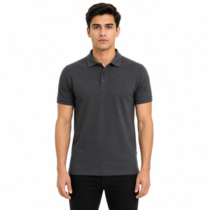 เสื้อเจอร์ซีย์พรีเมียมสำหรับผู้ชาย ผ้าเนื้อแน่น 180 GSM ผ้าฝ้าย 100% ระบายอากาศได้ดี แขนสั้น |   ถ่านสีเทาขายส่งจำนวนมากเพื่อการส่งออก - Product Image 2