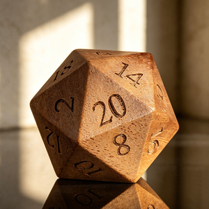 Ensemble de dés en bois personnalisables avec logo RPG Dungeons and Dragons, haute qualité, polyédriques, durables, emballés dans une boîte métallique - Product Image 2