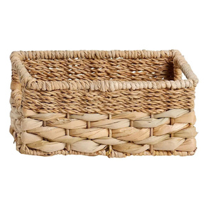 Water Hyacinth Rectangle Storage Basket Handmade Storage Basket Wholesale Eco-friendly - Product Image 3