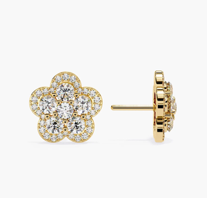 Pendientes de Oro Vintage con Diamantes Cultivados en Laboratorio Certificados por IGI para Mujer - Regalo de Aniversario, Boda, Fiesta, Joyería Directa de Fábrica - Product Image 3