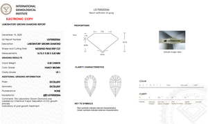 เพชรทรงลูกแพร์โบราณ 5.30 กะรัต สีน้ำตาลแฟนซี เพชรเลี้ยงในห้องปฏิบัติการ VS1 |   เพชรเพียร์แล็บ |   คอนญัก แชมเปญ ไดมอนด์ สำหรับแหวนหมั้น - Product Image 2