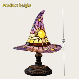 Lampada Artigianale a Forma di Cappello da Strega Viola, Illuminazione Spaventosa e Divertente per Feste, Decorazioni per Camere da Letto di Piccole Streghe - Product Image 3