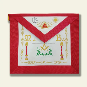 Achetez un tablier de chapitre Royal Arch UK, un équipement maçonnique de luxe, brodé de fils métalliques, personnalisé pour la loge, de haute qualité - Product Image 5