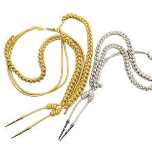 OEM Custom Gold Bullion Wire <b>Braided</b> Nylon Metallic Uniform Aiguillette Shoulder Cords Brass Tips Eco-friendly Handmade Outdoor - Product Image 4