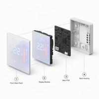 Termostato Inteligente Moderno de Ahorro de Energía LED para Montaje en Pared AC601 para Calefacción por Suelo Radiante en Hoteles con Programación Semanal y Conectividad WiFi
