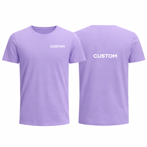 เสื้อยืดคอกลมผ้าฝ้ายสีลาเวนเดอร์แบบเรียบง่าย สั่งทำขายส่ง ทรงปกติ แขนสั้น แฟชั่นลำลอง - Product Image 1
