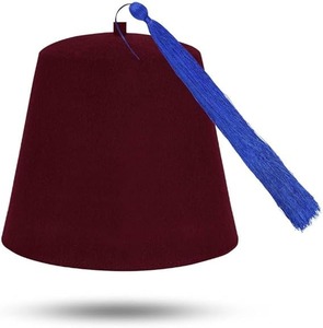 Chapeau Fez maçonnique uni - Laine noire avec diverses couleurs de pompons, type de tissu 100% laine, instructions d'entretien : Lavage à la main uniquement - Product Image 5