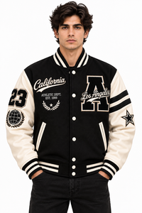 Chaqueta Varsity para Hombre, Bordada con Parches, Estilo Letterman, Vintage, Universitaria, de Béisbol, Bomber, Streetwear, Personalizada, Premium - Product Image 3