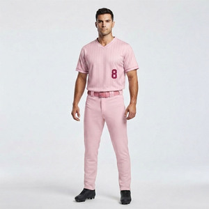 Conjunto Completo de Uniforme de Béisbol Personalizado para Hombre, Jersey y Pantalones a Juego, 100% Algodón/Poliéster, Transpirable, Absorbente de Humedad, Deportivo - Product Image 6