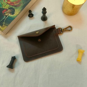 Portefeuille en cuir fait main de qualité supérieure, élégant, motif carré, personnalisable, plusieurs emplacements pour cartes, compartiment pour billets, compartiment pour pièces de monnaie - Product Image 3