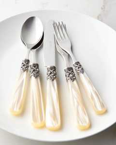 Ensemble de couverts au design moderne, en acier inoxydable de qualité alimentaire, écologique, fourchettes, couteaux, cuillères, 4 pièces, manche en résine au design personnalisé - Product Image 4