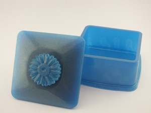Ocean Bloom Resin Jewelry Box Handmade Blue Keepsake Storage Case With Floral Lid Decorative Organizer Timeless <b>crafts</b> - Product Image 2