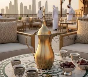 Cafetière arabe Dallah de qualité supérieure, faite à la main en acier inoxydable, théière traditionnelle du Moyen-Orient pour la maison, le café et les restaurants - Product Image 2