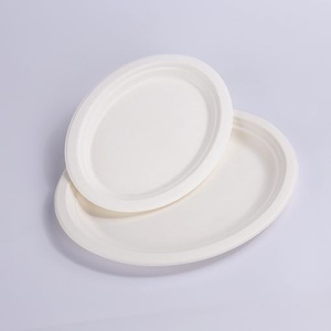 Vaisselle jetable durable et robuste en bagasse de canne à sucre de 6 pouces, écologique, biodégradable, compostable, compatible micro-ondes et congélateur - Product Image 1