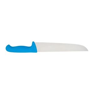 Couteaux de préparation alimentaire à manche bleu avec lame de coupe à bord lisse argenté, manche ergonomique et protège-doigts pour la cuisine domestique - Product Image 2