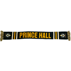 Prince Hall Masonic Embroidered Scarf Long Winter Thermal Insulation Men Adult Classic Style Black Gold Letter Pattern Acrylic - Product Image 3