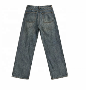 Jean en denim pour femme de haute qualité, personnalisé, décontracté, taille haute, coupe ample, jambe large, style urbain, motif léopard - Product Image 5