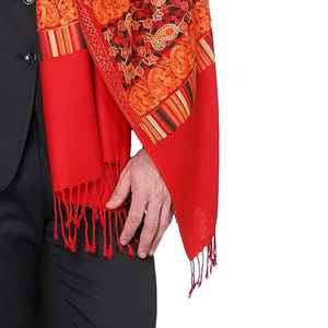 Chal de Lana Pashmina Bordado de Lujo, Suave, Cálido, Transpirable, Tradicional, Hecho a Mano, Elegante, Sólido, para Invierno, Formal para Hombre - Product Image 2