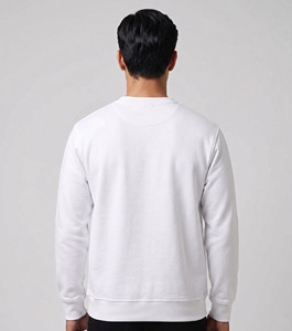 Sweat-shirt à col rond en coton lourd pour homme, coupe régulière, coupe ample, manches longues, sweat-shirt d'hiver en polaire pour homme - Product Image 2