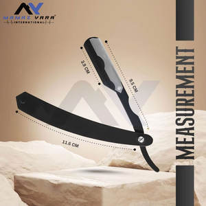 Navaja de Afeitar Profesional de Hoja Recta para Hombres y Mujeres, Personalizable, con Estuche de Cuero, Plegable, para Barbería - Product Image 2