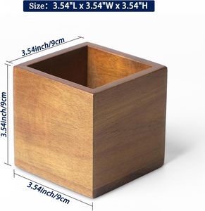 Acacia Wood <b>Makeup</b> Brush Holder Organizer for Vanity Pen and Pencil Holder for Desk Desktop Organizer for Store Marker - Product Image 4