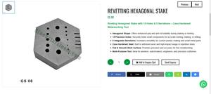 Estaca hexagonal para remachar con 15 orificios y 5 muescas, herramienta de acero endurecido para la fabricación de joyas | N.º de artículo: GS-08 - Product Image 3