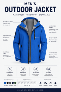 Chaqueta de Esquí Azul Impermeable para Hombre con Capucha y Cierre de Cremallera, Estilo Deportivo, Ropa de Invierno, Chaqueta de Montaña Personalizable al por Mayor - Product Image 4