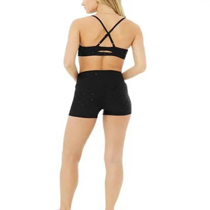 Women's Summer Casual Athletic Yoga Wear Sports Bra Gym Shorts 2-Piece <b>Set</b> Comfortable Fitness Outfits Solid Pattern - Product Image 4
