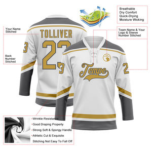 Nueva Llegada, Cómoda Camiseta de Hockey sobre Hielo Personalizada, Ropa de Equipo de Invierno, 100% Poliéster, Secado Rápido, Antibacteriana, Impresión Digital - Product Image 2