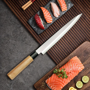 Cuchillo Yanagiba Profesional Japonés LEGACY BLADES para Sashimi, Hecho a Mano, Acero con Alto Contenido de Carbono, Cuchillo para Filetear Sushi, 8-9.9 Pulgadas, Acabado Pulido - Product Image 6
