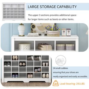 Mobile scarpiera moderna di alta qualità con design elegante e 24 scomparti, base curva, versatile credenza contenitore - DI TENDENZA - Product Image 4