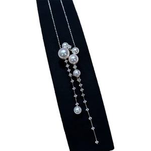 Collar de Perlas de Cristal de Alto Brillo de la Misma Marca, Estilo Balancín, Lujo Ligero, Cadena de Clavícula de Moda, Estilo Influencer - Product Image 5