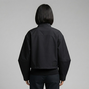 <b>Men</b> Black Lightweight Windbreaker <b>Jacket</b> High Collar Full Zip Minimal Outdoor <b>Utility</b> Sports <b>Jacket</b> - Product Image 3