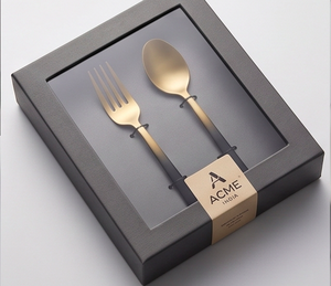 Ensemble de couverts modernes en or mat avec manches dégradées noires, compatibles lave-vaisselle, pour mariage, fête, usage quotidien et restaurant - Product Image 4