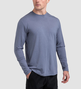 Camiseta de Hombre de Manga Corta, Blanca, de Algodón y Lona, Cuello Redondo, Corte Regular, Color Sólido, Transpirable, con Logotipo Tejido en la Parte Delantera - Product Image 6