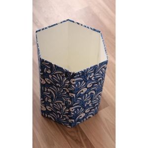 Hermoso Cubo de Basura Indio Hecho a Mano, Moderno, Elegante y Ecológico, con Tapa Abierta y Ruedas, 100% Algodón Estampado con Patrón GEOMÉTRICO - Product Image 6