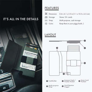 Cartera de Tarjetas de Visita Delgada de Cuero PU Hecha a Mano con Bloqueo RFID, Acceso Rápido, Bolsillo Frontal, Cartera de Viaje Bifold Estilo Normcore - Product Image 6