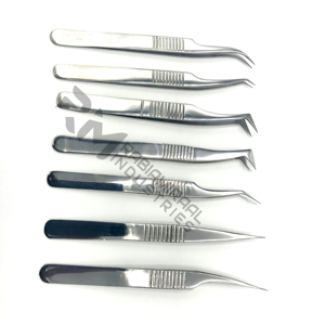 Pinzas Profesionales RMI de Acero Inoxidable con Punta Fina Curva y Recta para Extensión de Pestañas, Pinzas para Volumen - Product Image 5