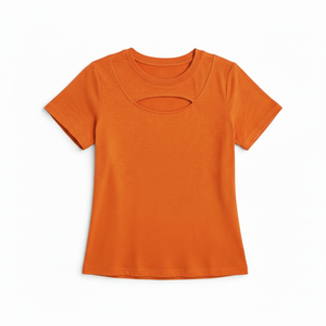 T-shirt de sport pour femme OEM en polycoton 180 GSM, séchage rapide, extensible, col rond, vente en gros - Product Image 3