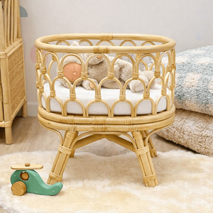 Juguetes infantiles de moda en oferta: cuna de mimbre para muñecas, cuna en miniatura para muñecas, cunas para muñecas. - Product Image 1