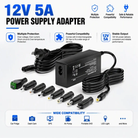 Adaptateur d'alimentation 12V 5A, chargeur AC 100-240V vers DC 12V 1.5A 1A pour bande lumineuse LED, lecteur DVD, caméra de sécurité CCTV, Sceptre