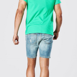 Pantalones cortos de mezclilla azules vintage para hombre, corte ajustado, informales, para exteriores, a la moda, pantalones cortos de verano - Product Image 6